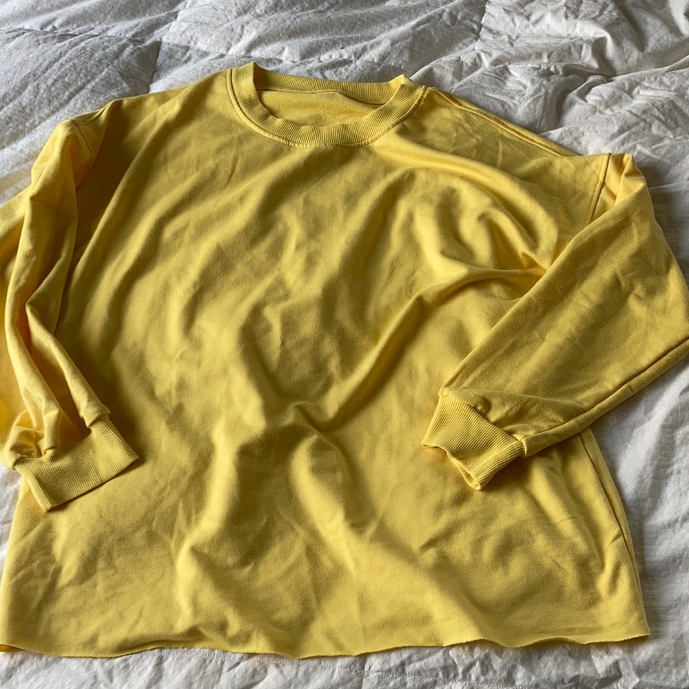 Yellow/Butter crew neck baggy shirt size L NWOT